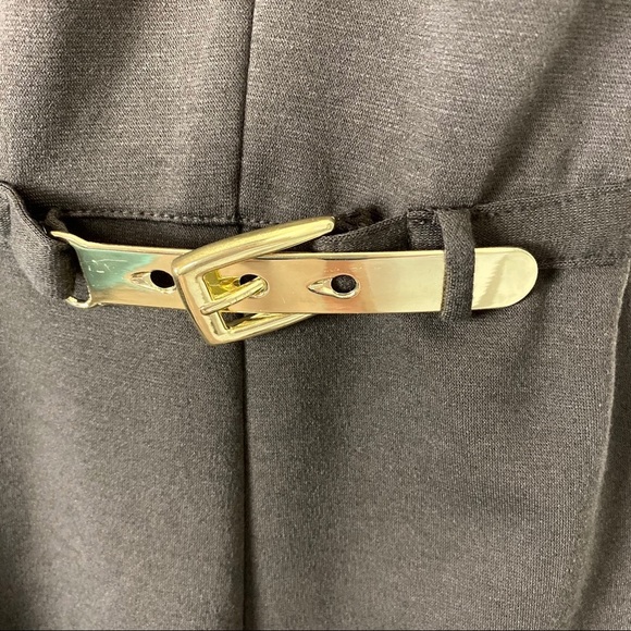 JENNIFER LOPEZ Ethereal Beauty Wild Brown Sheath Dress NWT Size 16 Gold Buckle - Picture 5 of 10